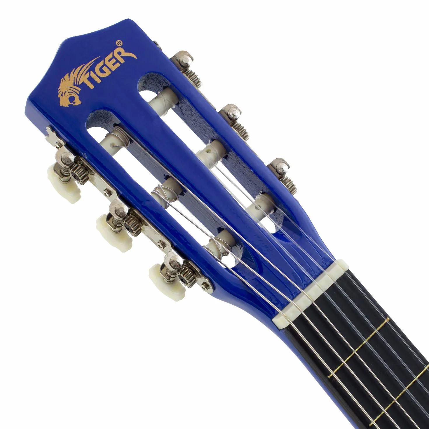 TIGER CLG6-BL Klassische Gitarre für Anfänger, 1/2 Größe, im Set - inklusive Gigbag, Ersatz-Nylonsaiten und Gitarrenpick - Blau