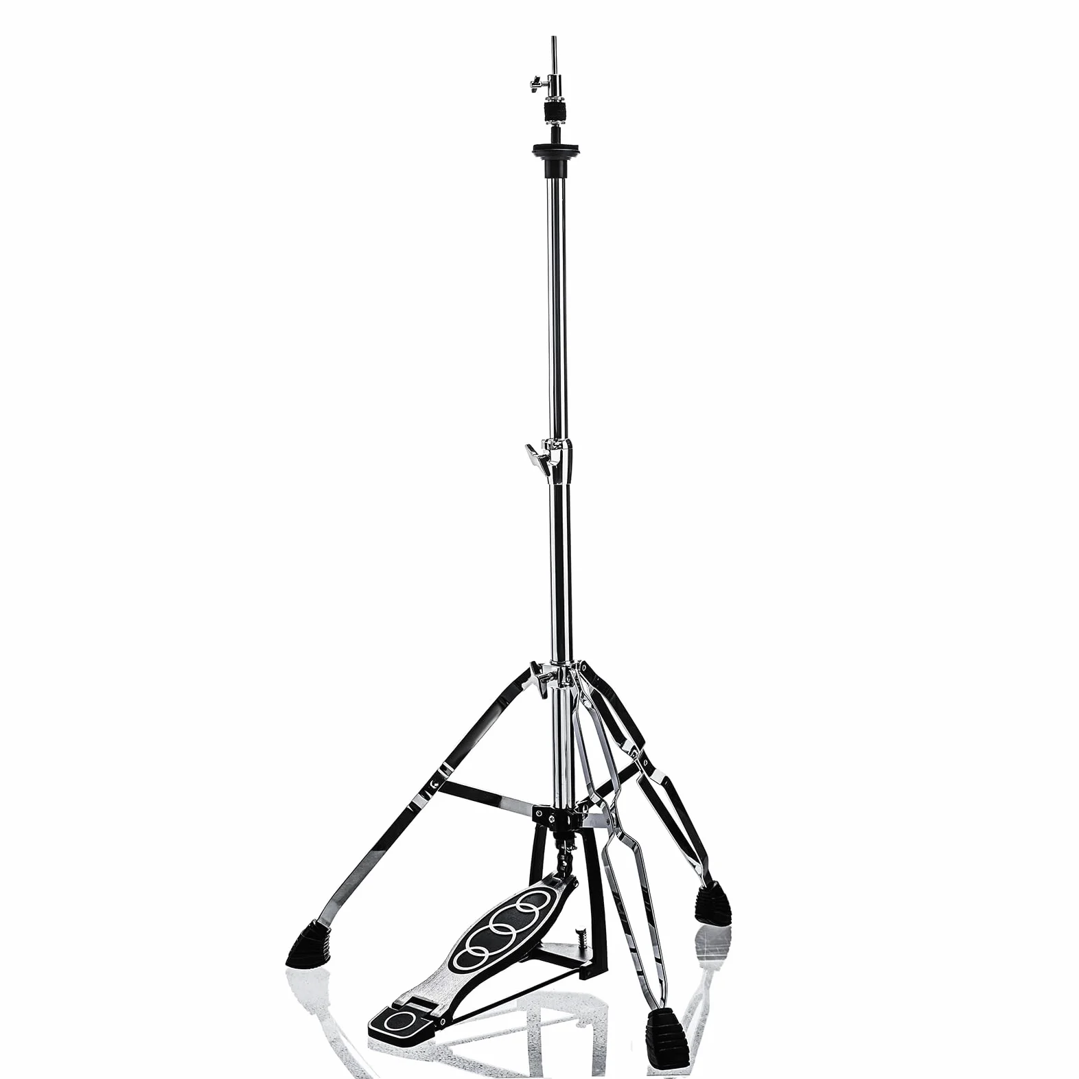 Hi-Hat-Ständer, Stativunterstützung, höhenverstellbar von 23,6" bis 39,3", doppelstrebiger High-Hat-Ständer mit verbreiterten, rutschfesten Gummifüßen(V-CC-YQ06)