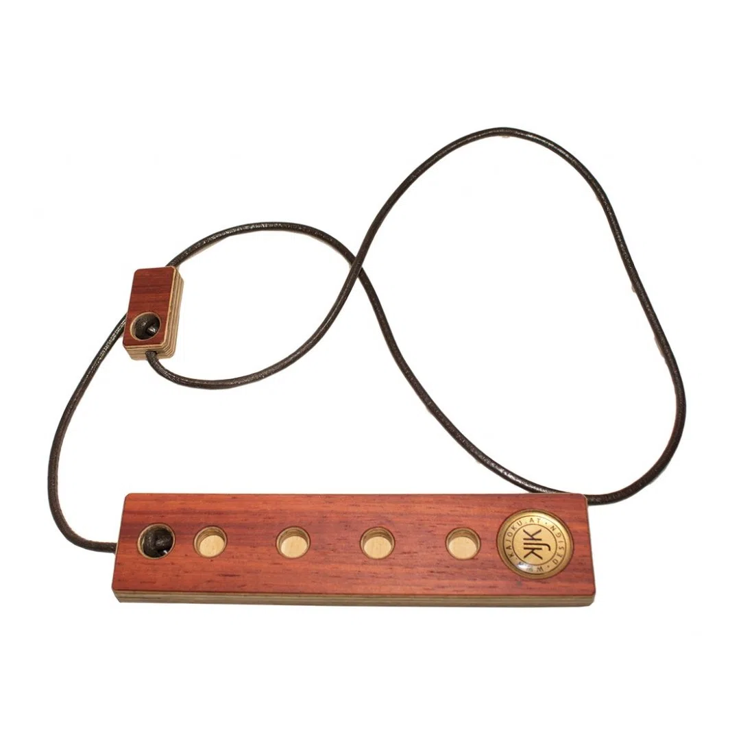 Petz KJK Cellobrett universeller Parkettschoner aus Holz-Verbundmaterial mit Lederschlaufe, dunkelbraun, Spiellänge 40-85cm, Made in Austria