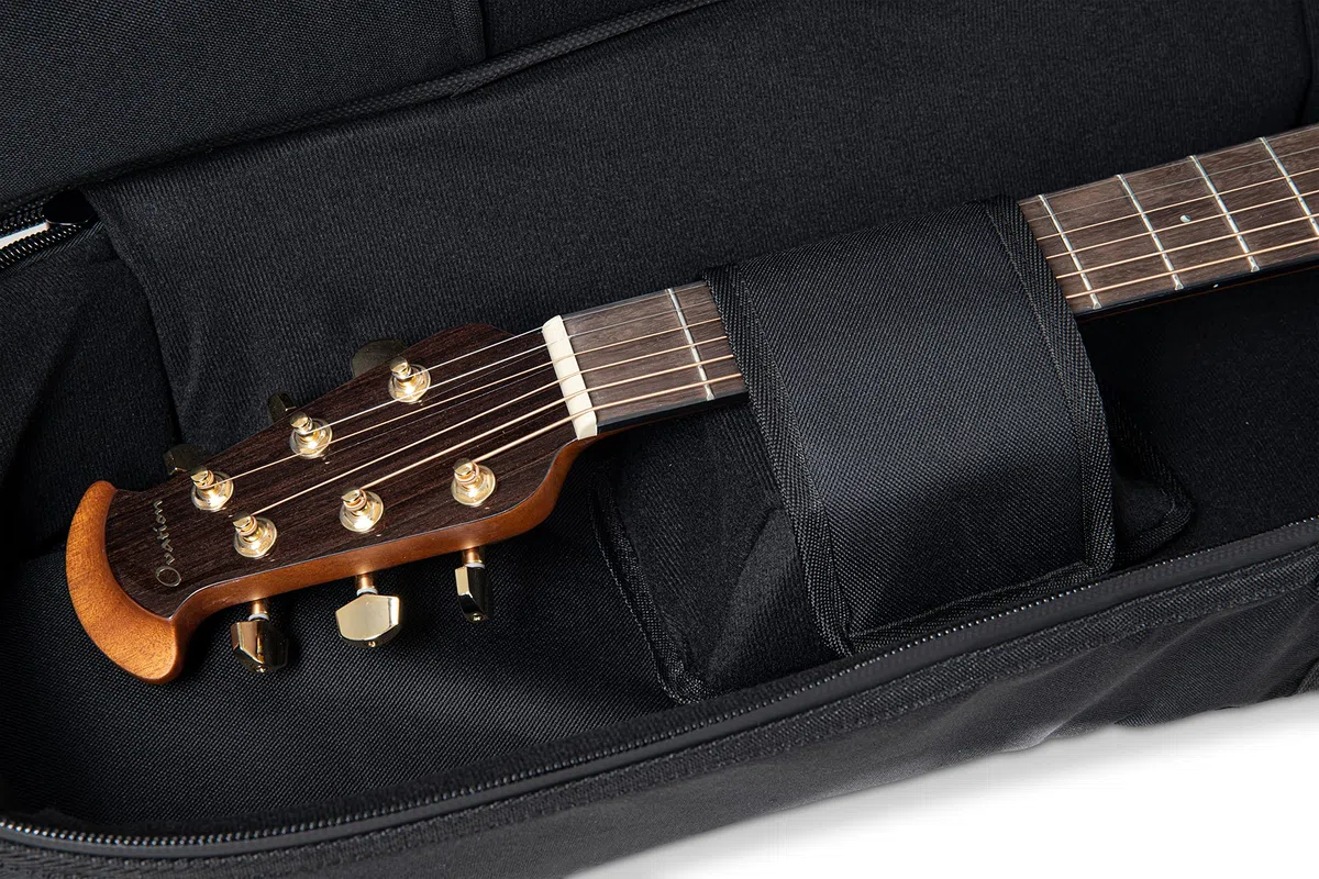 OVATION Guitars Gitarren Gig Bag Deluxe – passend für Deep Bowl/Mid-depth + 12-String – Cordura Tasche gepolstert – wasserabweisend – OVGB-DL-MD