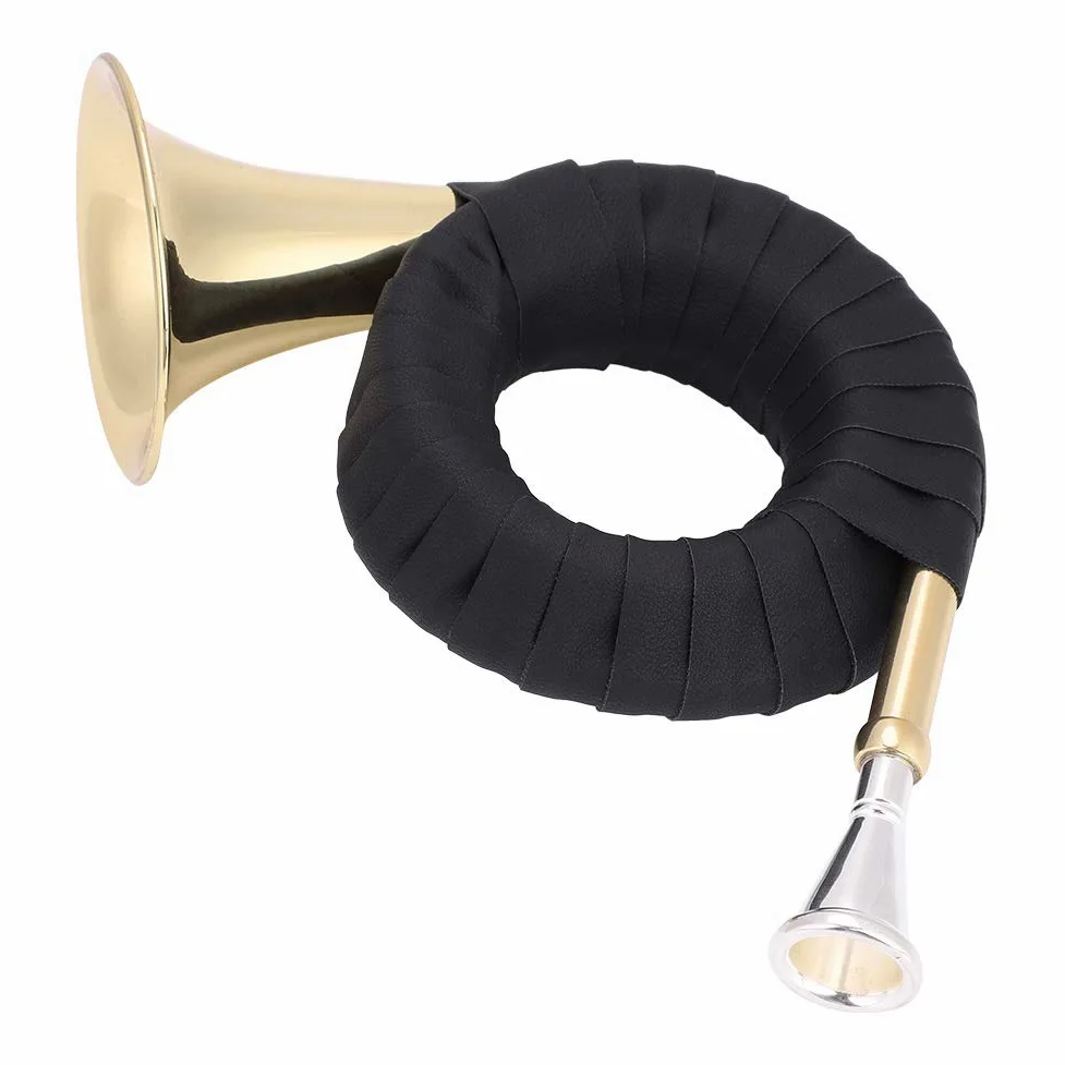 Walfront Mini-Messing-Bb-Jagdhorn, Leichtes Blechblasinstrument für Musikliebhaber und Lernende mit Exquisitem Design und Bequemem Griff