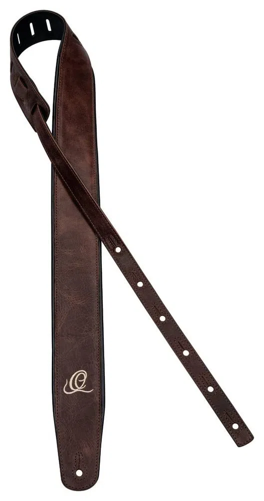 Ortega Guitars Gitarrengurt Länge Verstellbar - Akustik Gitarre / Bass, E-Gitarre, E-Bass - Classic Series - Echtleder, Vintage Brown (OSCL-4)