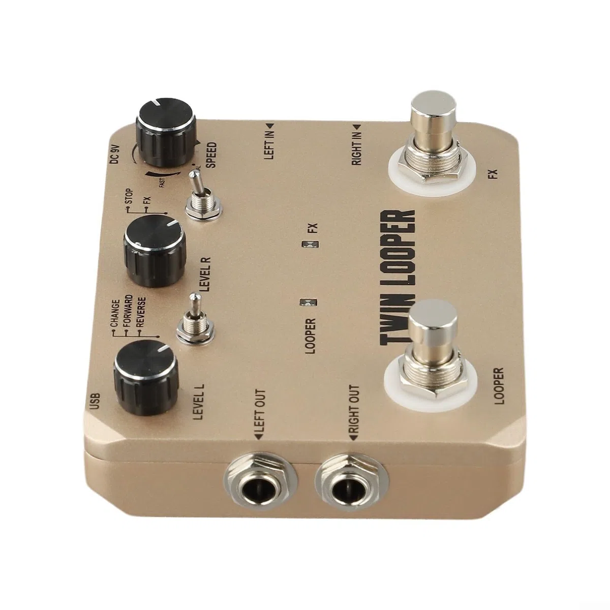 Kompaktes Twin Looper E-Gitarren-Effektpedal, kleine Größe, True Bypass