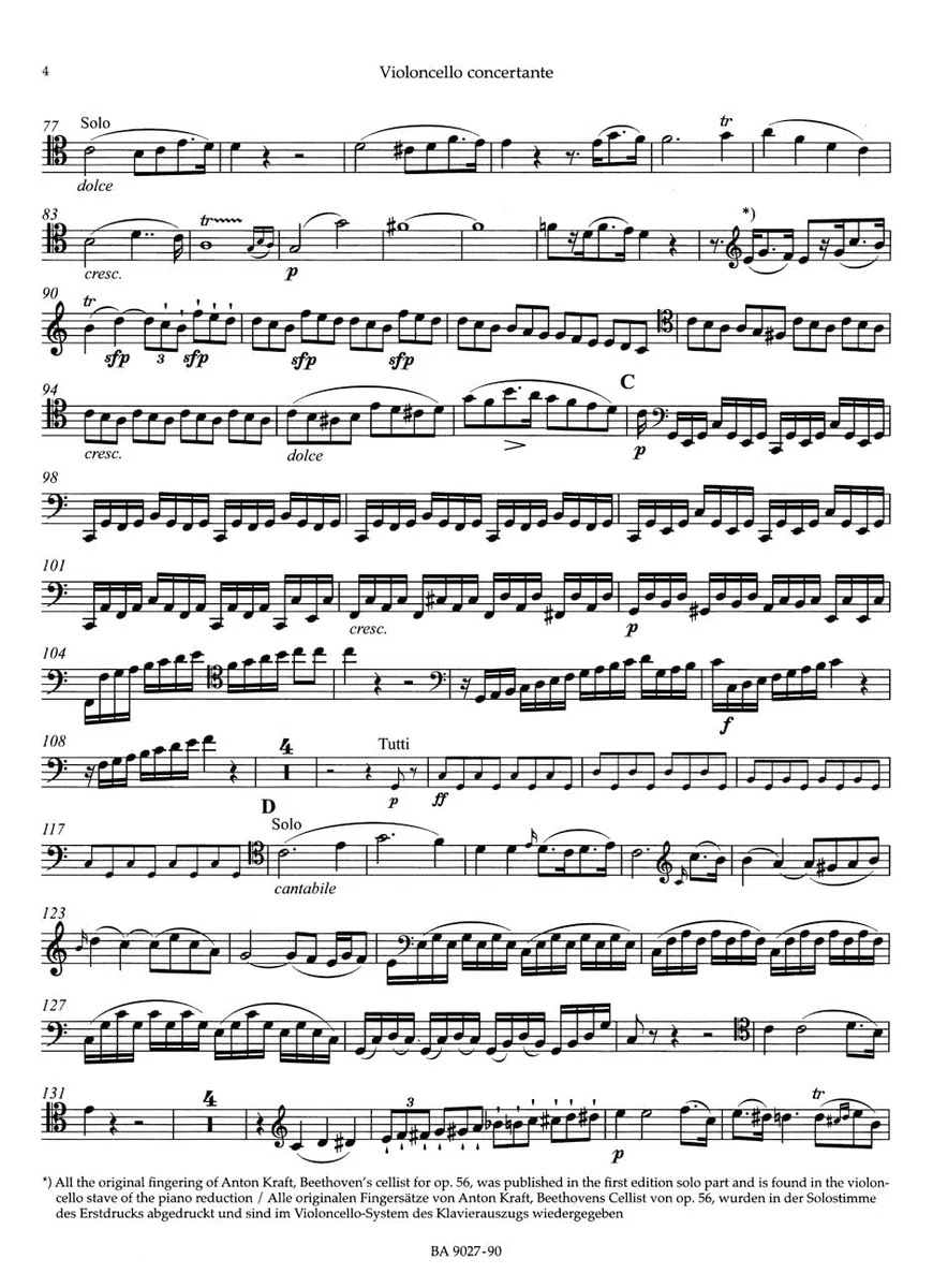 Konzert für Klavier, Violine, Violoncello und Orchester C-Dur op. 56 "Tripelkonzert", Klavierauszug: Klavierauszug, Stimmensatz, Urtextausgabe
