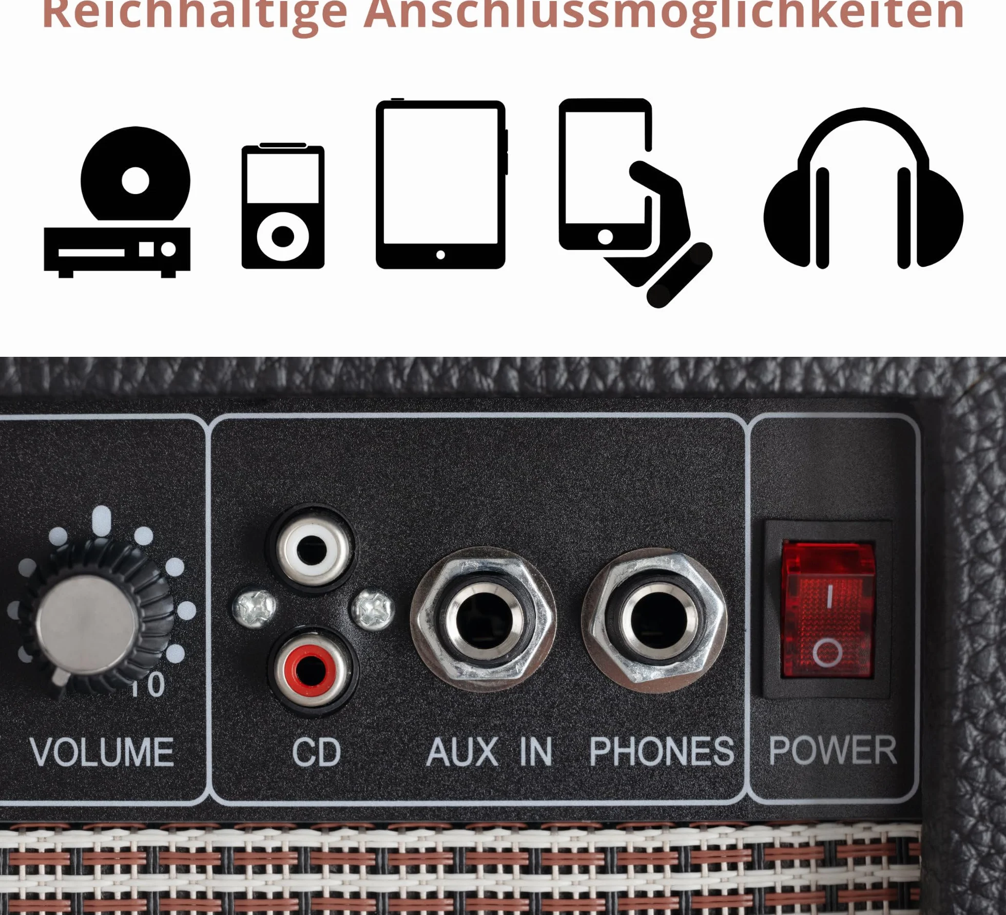 Rocktile Scream 15 Gitarrenverstärker Mini Combo Amp (15 Watt Amplifier, 2-Kanäle, Portable, AUX-In für MP3/CD, 3-Band Equalizer, Kopfhöreranschluss)