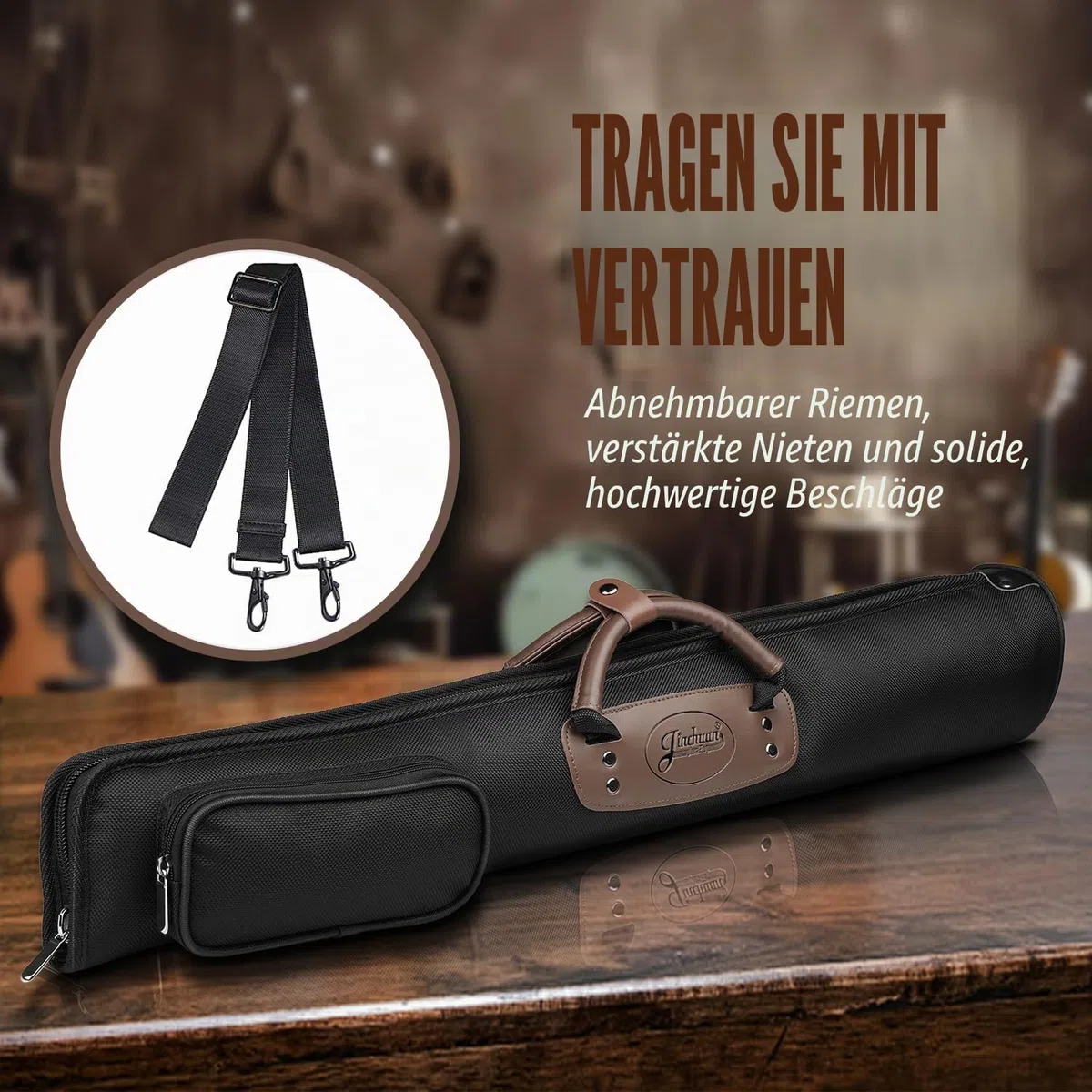 Flexzion-Sopransaxophon-Etui Sopransaxophon, Saxophon-Gig Rucksack Riemen, Tasche, Ledergriff, Aufbewahrung Musikinstrumente, leicht, Wasser & stoßfest für Windregler, Steigeisenklarinette, schwarz