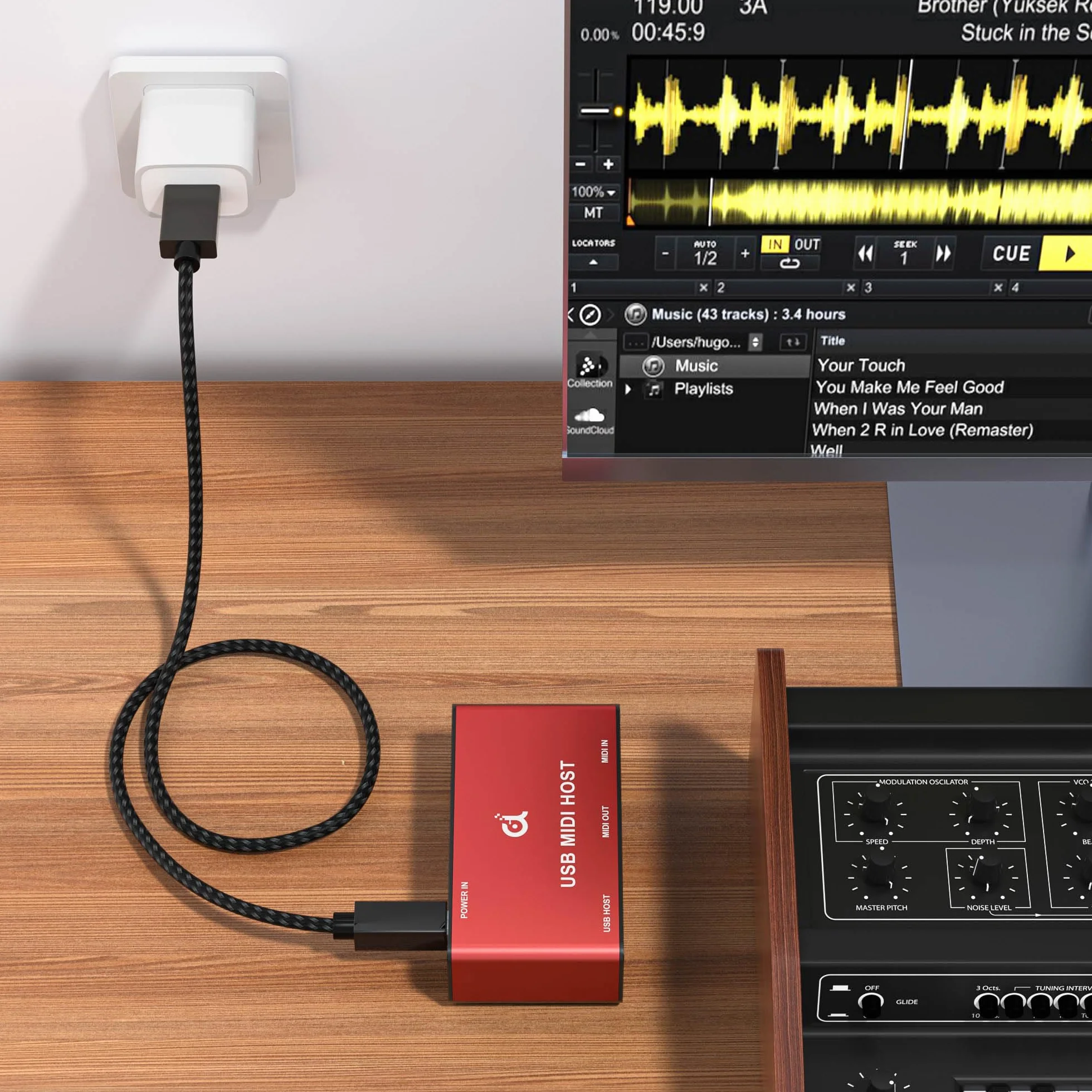 DigitalLife BridgeCore Serie | Eigenständige USB-MIDI-Host-Bridge Box, 1-In/1-Out, 5-Pin-DIN, LED, Metall – Für Anfänger, Studiomusiker & Live-Performer 【Rot, 1 Stück】