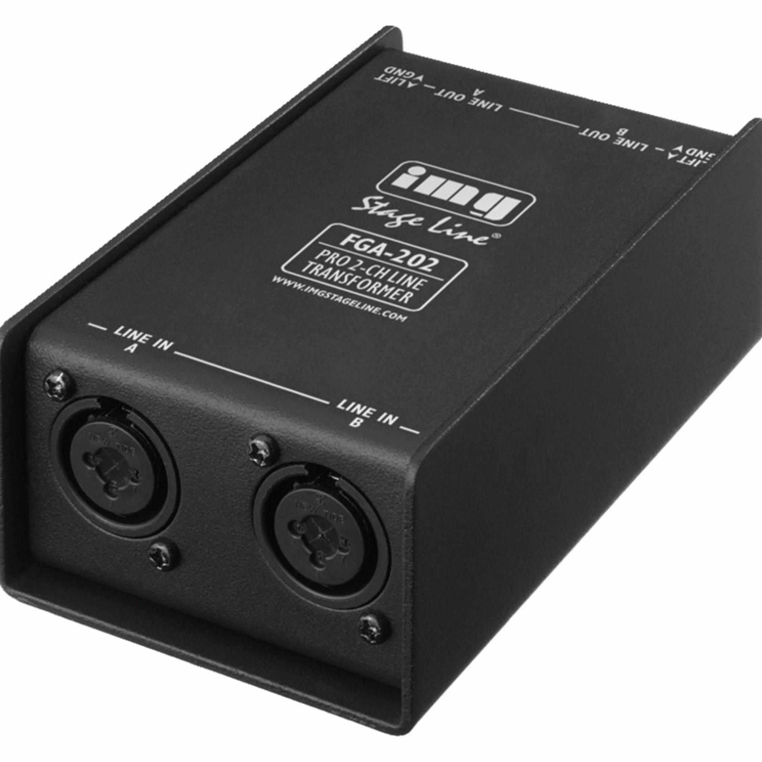 IMG STAGELINE FGA-202 Professioneller 2-Kanal Line-Übertrager schwarz