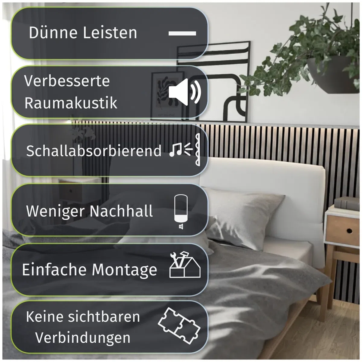 HORI Akustik-Wandpaneele in Holzoptik Schallabsorbierende Wandverkleidung für Wanddeko Akustikpaneele für Lärmminderung und Raumakustik in verschiedenen Ausführungen