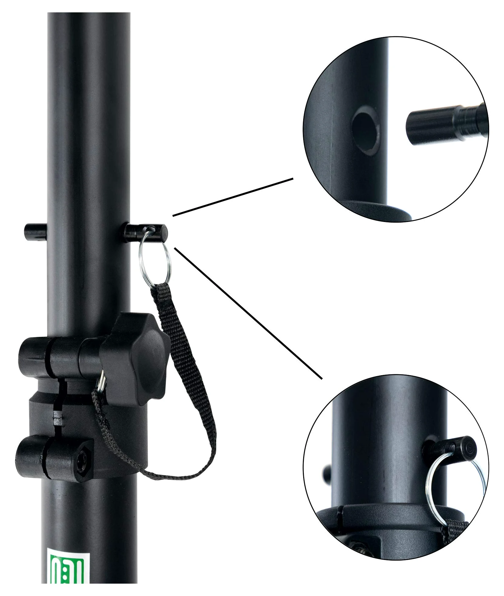 Pronomic SLS-20 Studio Monitor Stativ faltbar - klappbare Füße - höhenverstellbar von 75 cm bis 130 cm - Ablagefläche mit Moosgummistreifen für Monitorboxen oder HiFi-Lautsprecher - schwarz