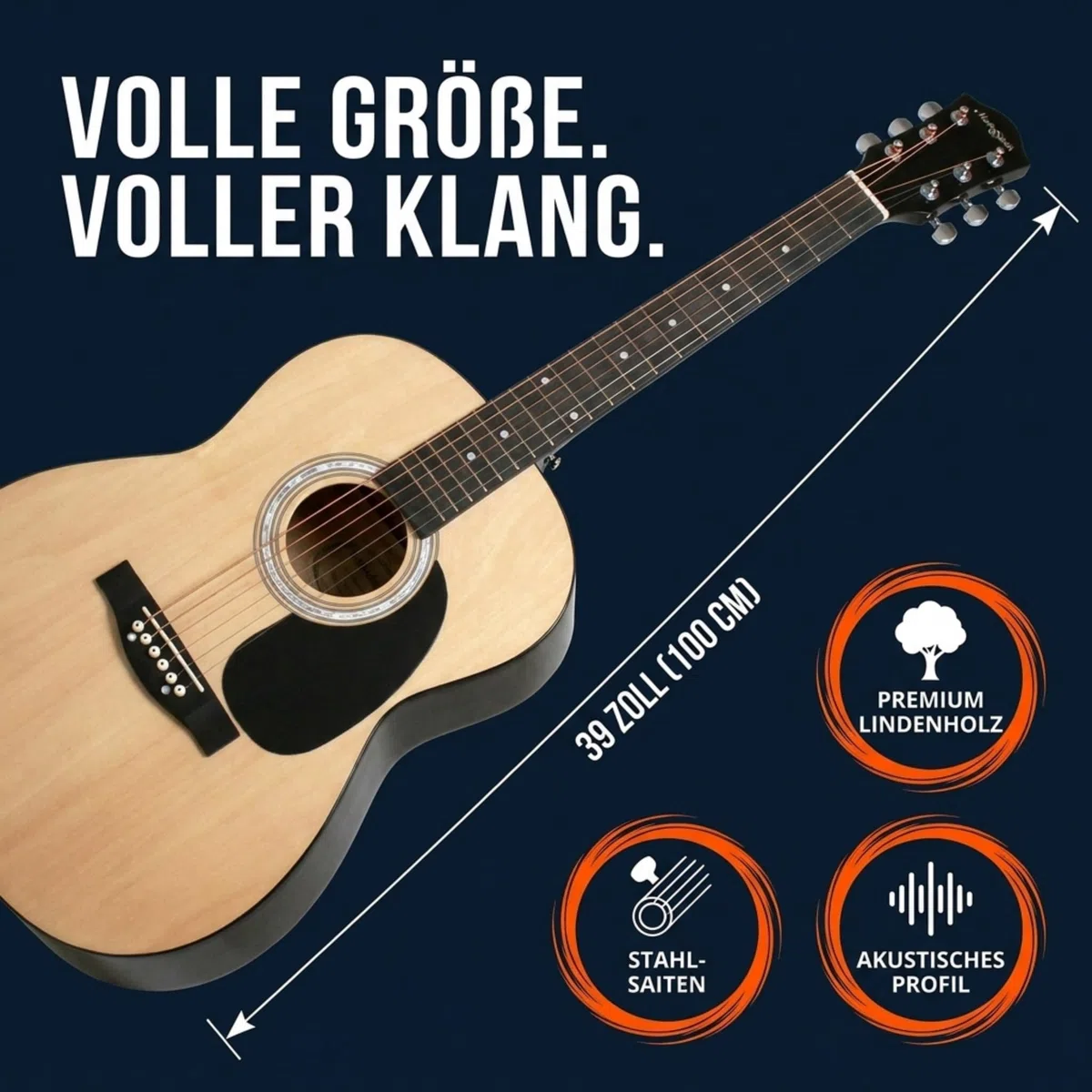 Martin Smith Akustikgitarre mit Gitarrenständer Gitarrentuner Gitarren Tasche Gitarrengurt Gitarre Plektren und Gitarrensaiten Natur