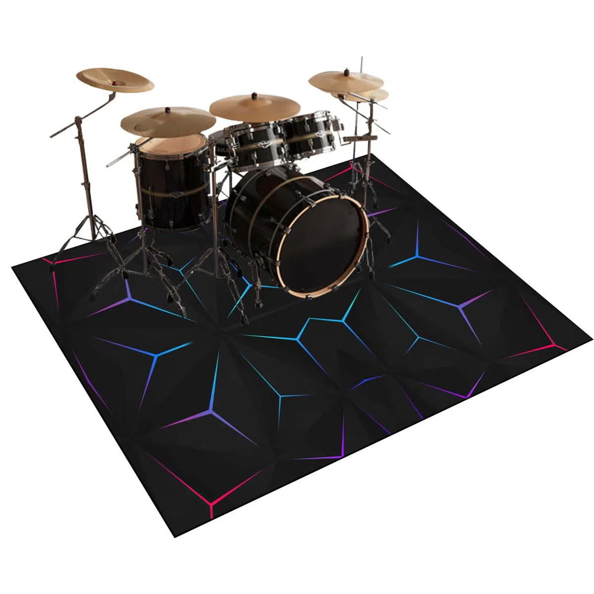 Schlagzeugteppich 140 x 120 cm Drum-Teppich Schallschutz Teppich Schallschutzmatte rutschfeste Trommelmatte für Drum Schlagzeug Elektronisch Snare Teppich Snare Drum Rug Schalldicht Teppiche