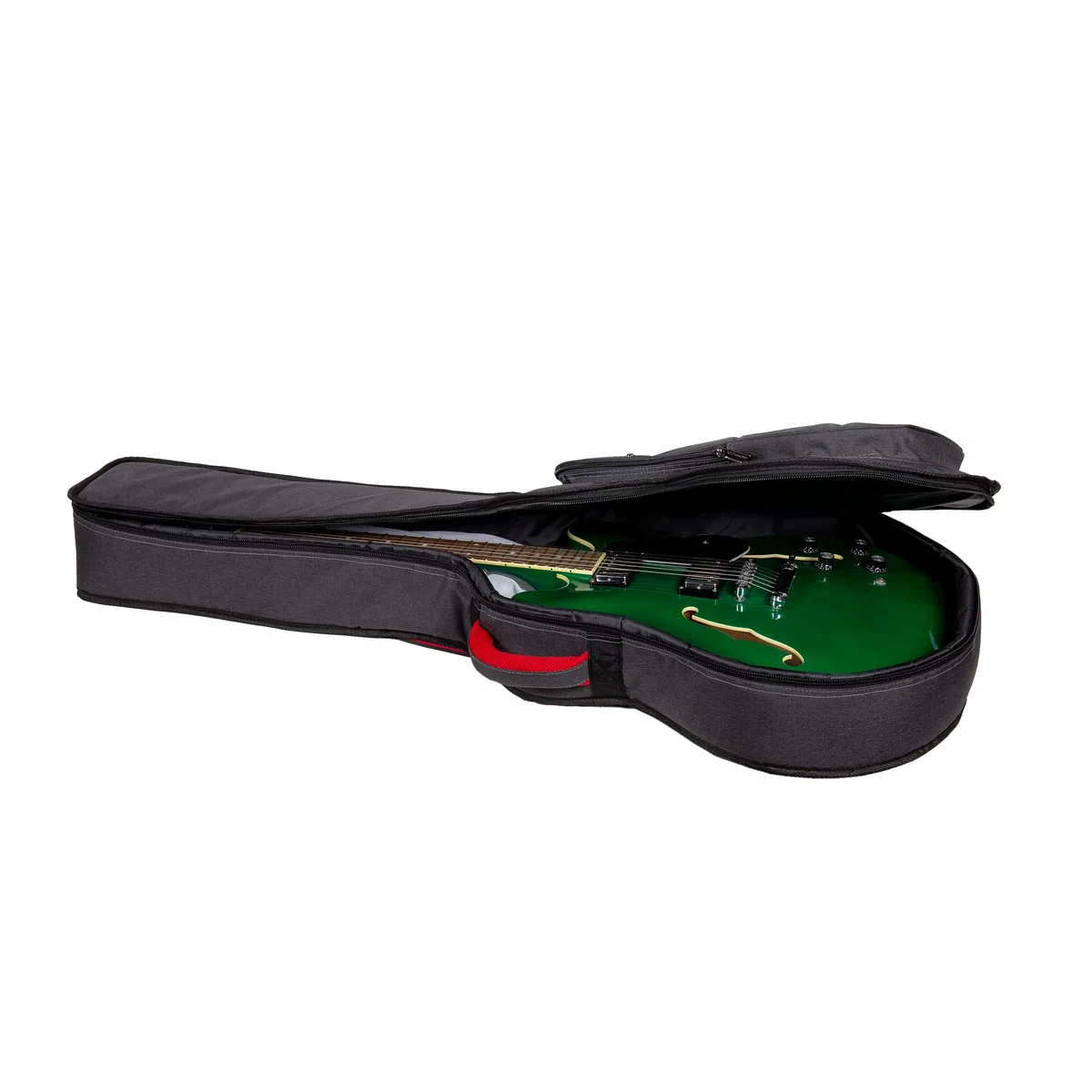 Crossrock Gitarren-Rucksacktasche, 10 mm gepolstert, für 40,6 cm Archtop-, Hollow-Body- und Jazz-E-Gitarren, leicht, passend für Gretsch, Ibanez, Epiphone, Gibson ES Series (CRSG107SADG)