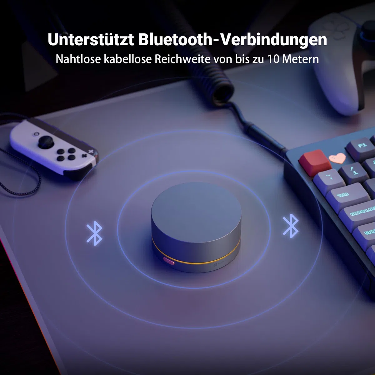 Fosi Audio VOL20 Bluetooth Lautstärkeregler, USB Multimedia Controller für PC/Gaming/Home Audio/Schreibtisch, RGB-Beleuchtungsanpassung Multifunktionstaste mit Einstellung