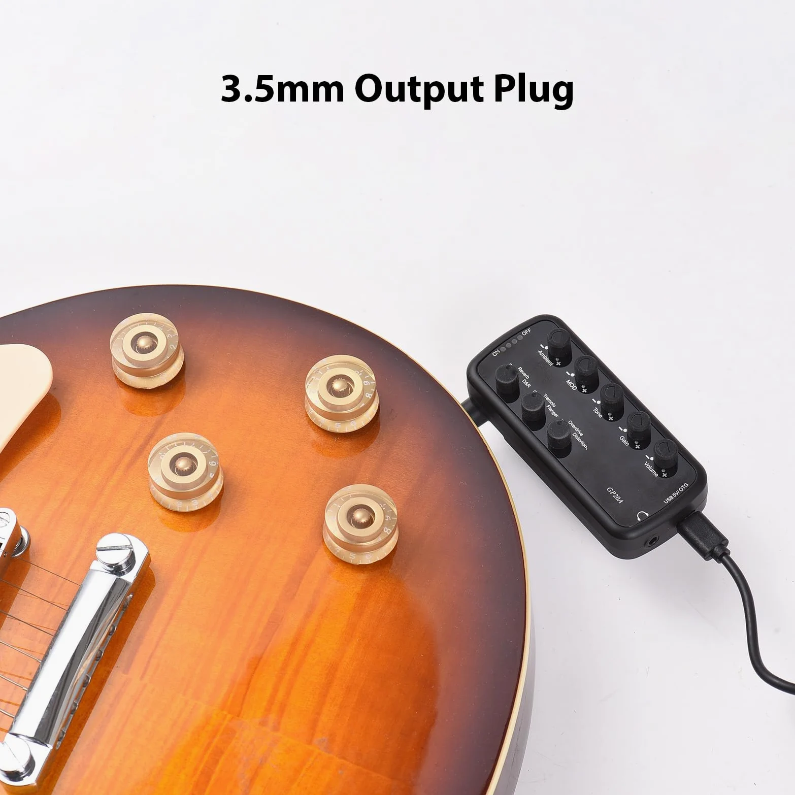 Kopfhörer -Bassverstärker mit 3 Lautsprechersimulationen Plug & Play für Elektro -Bass -Musikinstrumentengitarren -Amp -Mini -Verstärker Tragbar 3 in Modulationstönen und (Gitarre)