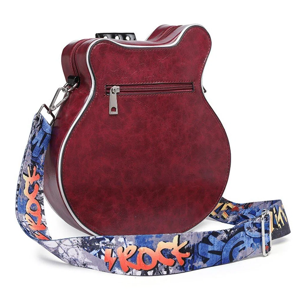 Gitarrenförmige Umhängetasche Für Damen Und Herren, Pu-Leder, Umhängetasche, Handtasche, Geldbörse, Geschenke Für Gitarristen