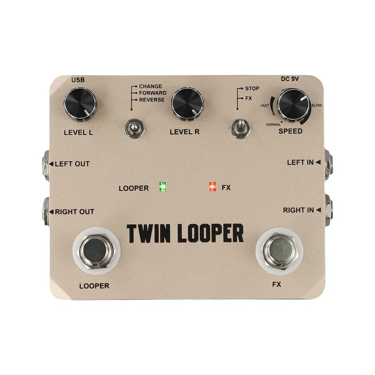 Kompaktes Twin Looper E-Gitarren-Effektpedal, kleine Größe, True Bypass