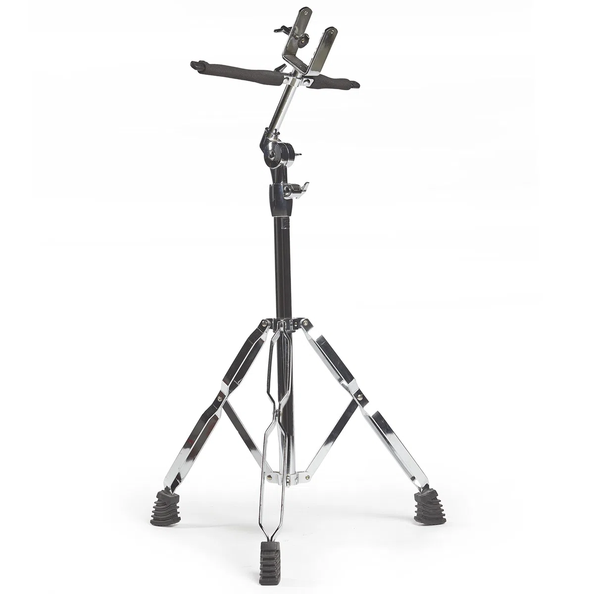 Fame Bongoständer BGS9000, doppelstrebig, höhenverstellbar von 97 cm – 134 cm, breite Gummifüße, Neigungswinkel einstellbar, Percussion Zubehör, Trommelhalter