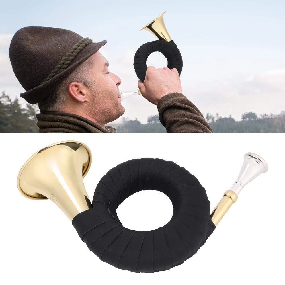 Jagdhorn, Mini Messing Bb Jagdhorn Micro Französisch Horn Blechblasinstrument Set
