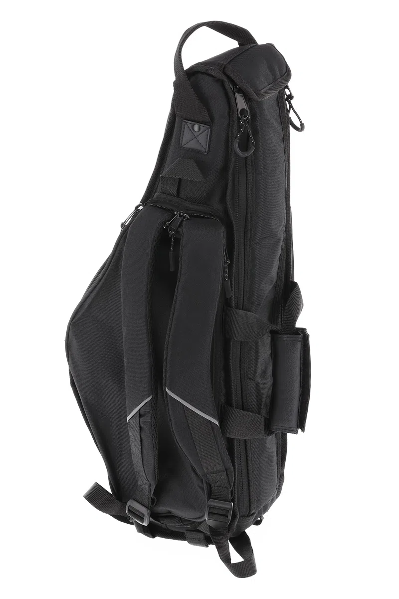 GEWA Premium Gig Bag/Tasche Alt Saxophon - Cordura 600 Denier - Reiß- und wasserfest - 30 mm Polsterung - S-Bogen Tasche - Zubehörtasche - verstellbare Rucksackgurte - Schwarz