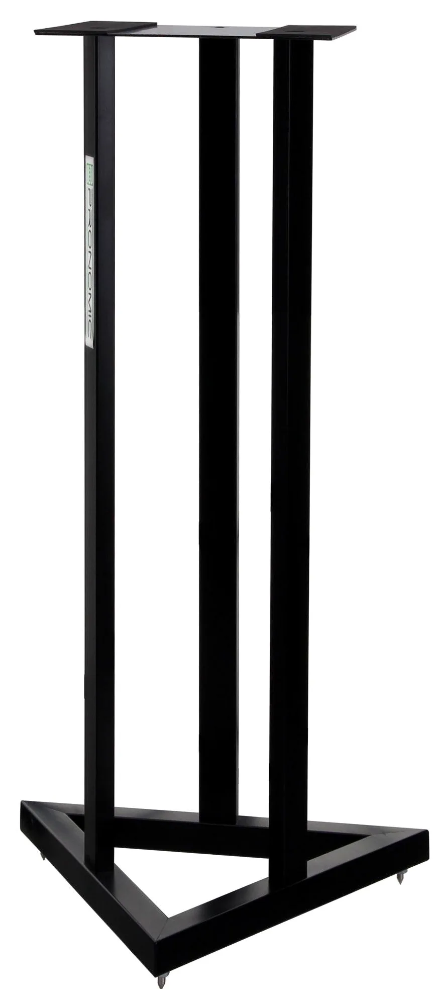 Pronomic SCS-20 Stativ für Studio Monitor Ständer (Höhe: 90 cm, Dreiecksbasis, Gummifüße, Dornenfüße/Spikes, Sicherheitssplint, Stahl, Trägerplatte mit Gummistreifen) Schwarz pulverbeschichtet