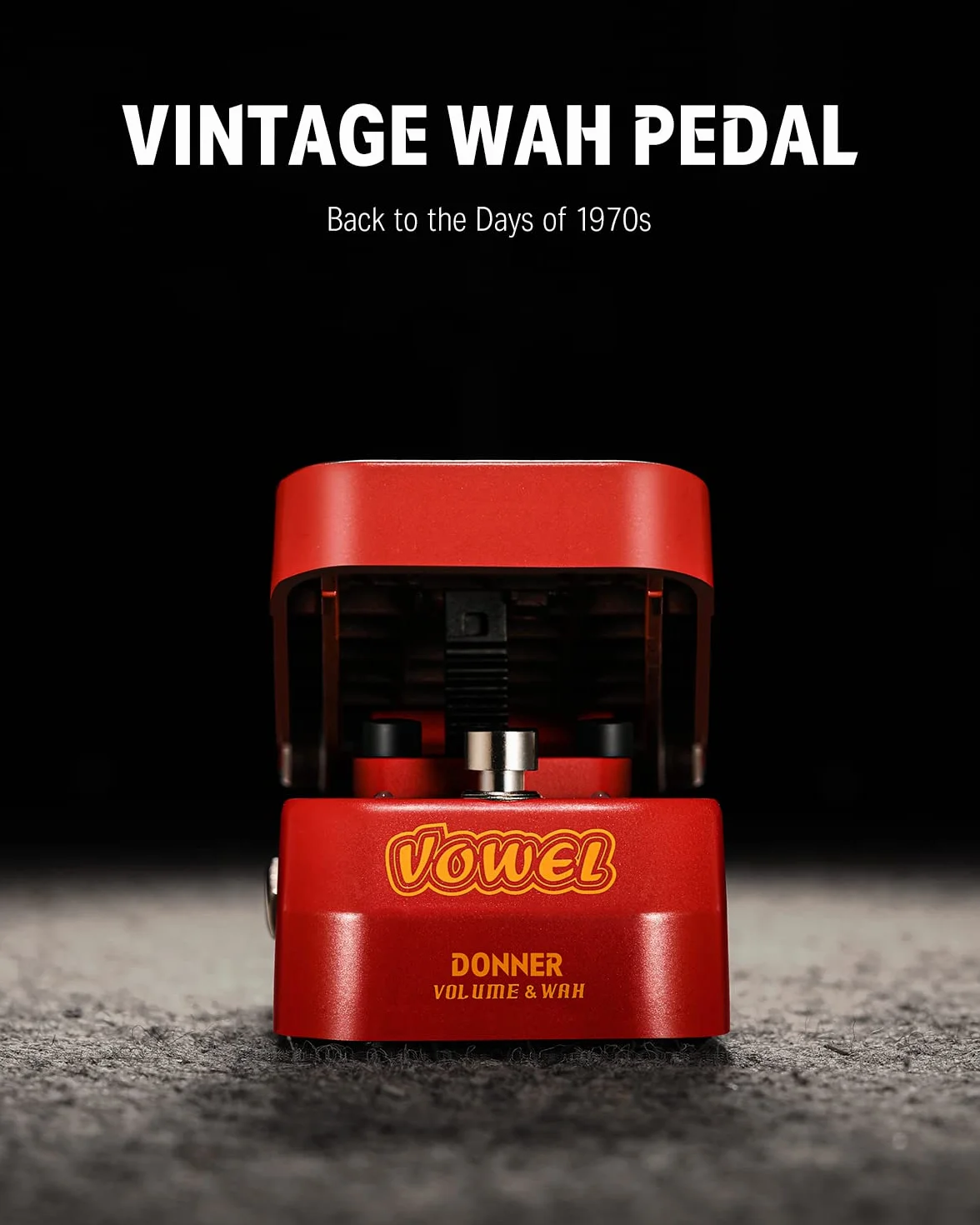Donner Gitarre Wah Pedal, 2 in 1 Wah Volume Pedal, Mini-Vintage-Elektrogitarren-Effektpedal mit aktivem Wah-Wah-Lautstärkeregler, Leichtes Gitarrenpedal
