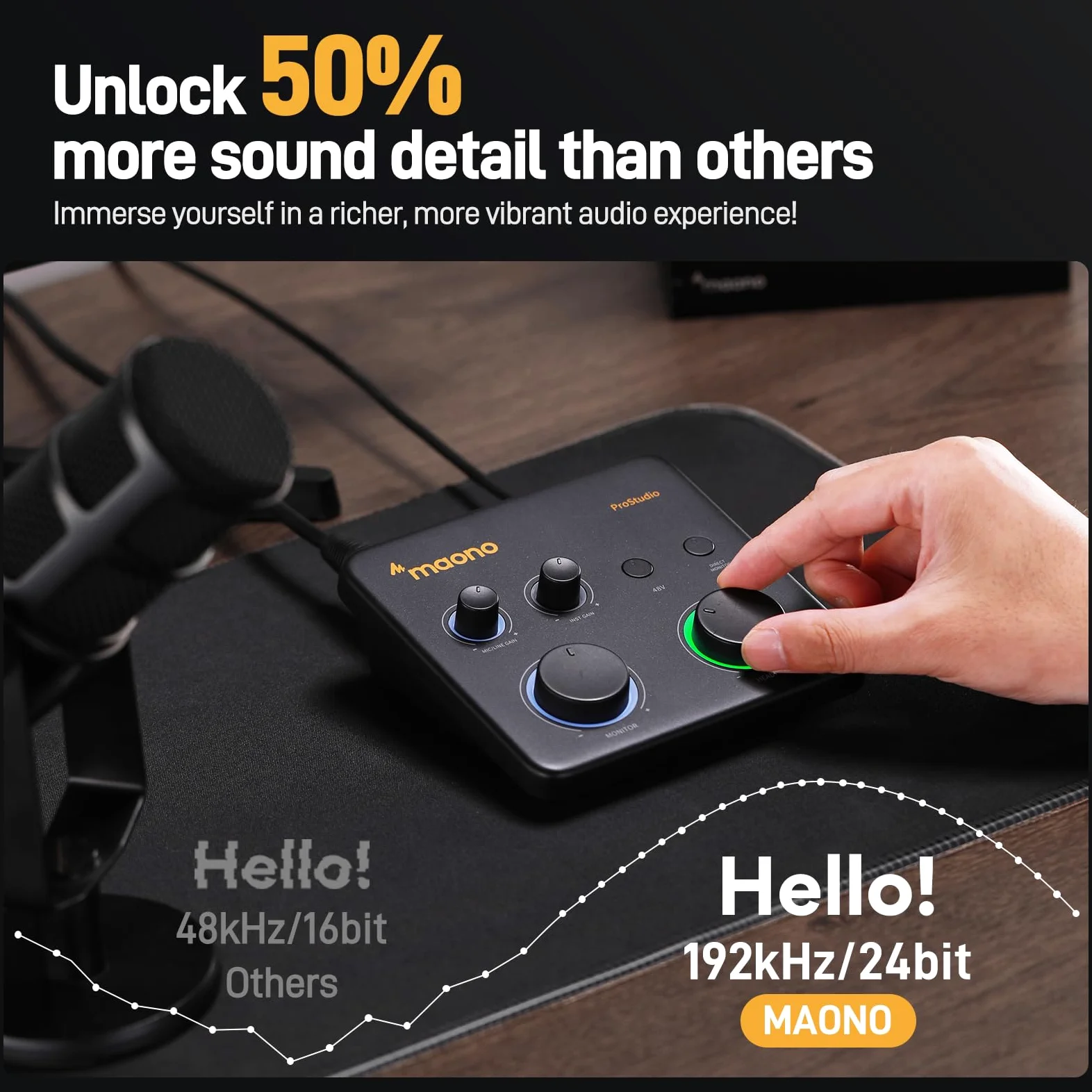 MAONO USB-Audio-mixer: Interface mit XLR-Eingang, 24-Bit/192-kHz-Routing-Software, Loopback, ASIO-Treiber für Musikaufnahmen, Heimstudio, Gitarre, Podcasts, Streaming,DAW (PS22 Lite Schwarz)