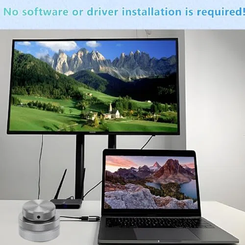 Goshyda Lautstärkeregler, Kabelgebundener 2,4-G-Bluetooth-USB-C-Multimedia-Controller mit RGB-Licht, Unterstützt das Umblättern von Tastenkombinationen
