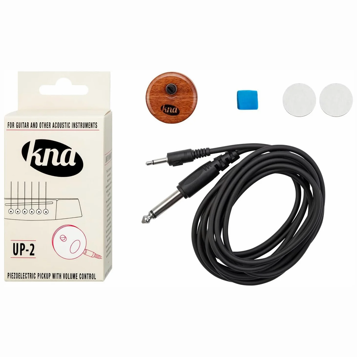 KNA UP-2 Universeller aufklebbarer Piezo-Tonabnehmer – Natürlicher Akustikklang, Lautstärkeregler, Keine Batterie, Montage ohne Modifikation, Kompatibel mit nahezu allen akustischen Instrumenten