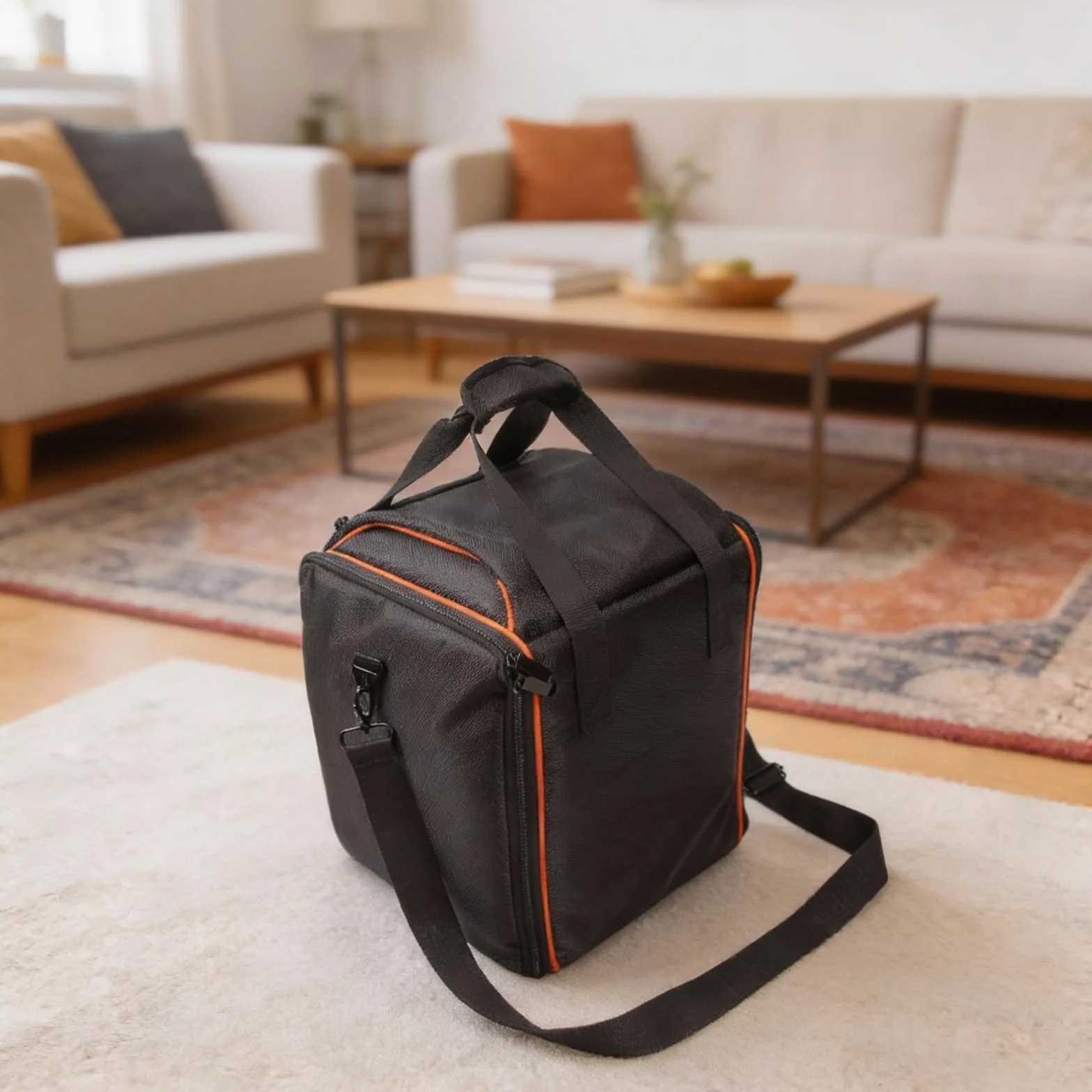 Lautsprecher-Tragetasche, kompatibel mit JBL Partybox Encore Essential/Essential 2, tragbare Lautsprecher-Reisetasche, Aufbewahrungstasche mit Taschen für Ladegerät, Mikrofon-Zubehör