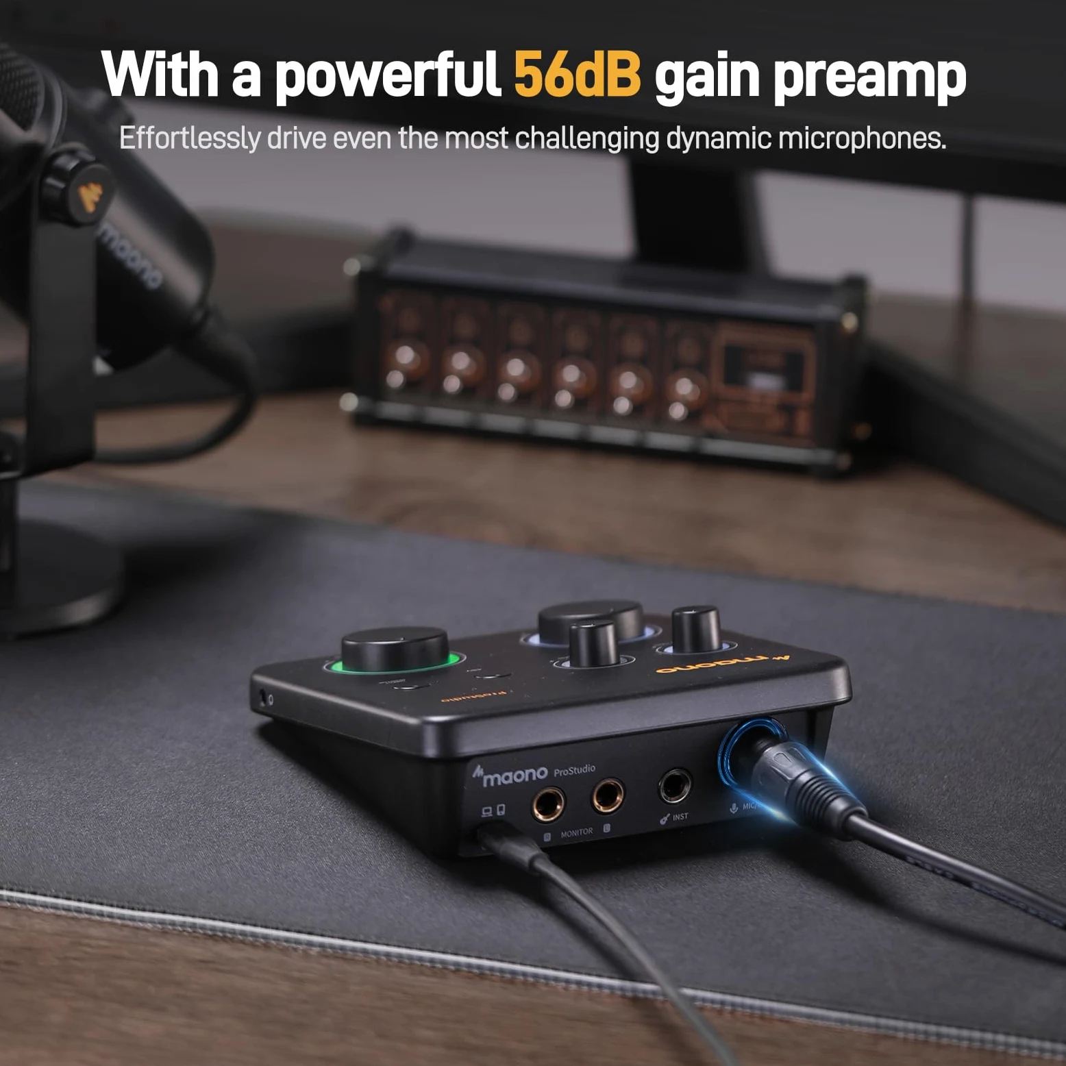 MAONO USB-Audio-mixer: Interface mit XLR-Eingang, 24-Bit/192-kHz-Routing-Software, Loopback, ASIO-Treiber für Musikaufnahmen, Heimstudio, Gitarre, Podcasts, Streaming,DAW (PS22 Lite Schwarz)