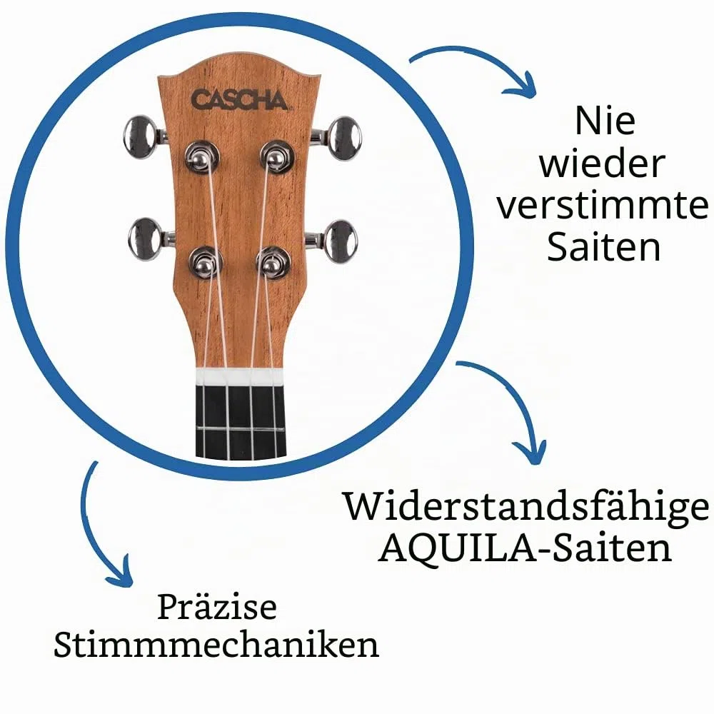 Cascha HH 2026 premium soprano ukulele with bag and plectrums
