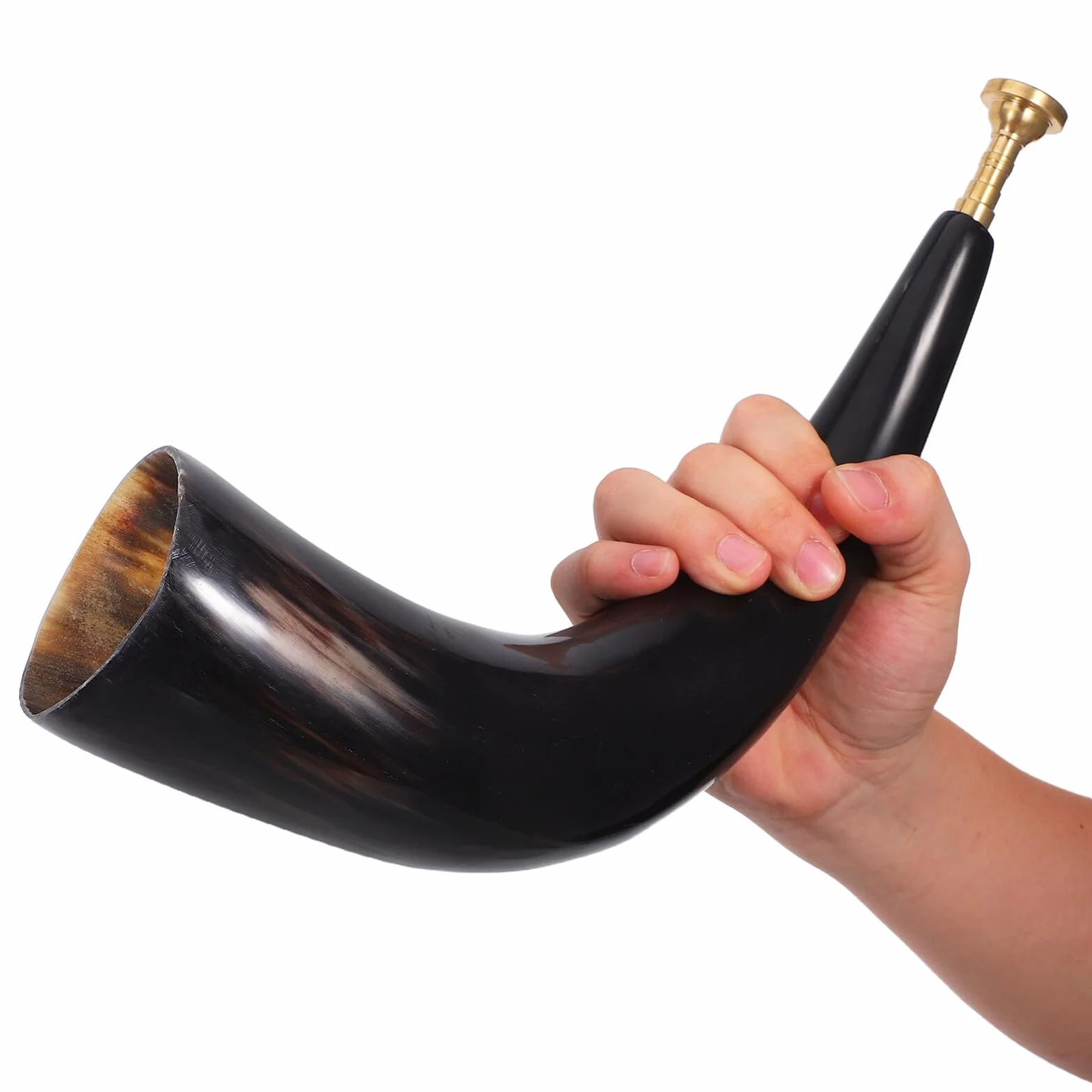 Viking Horn aus Echtem Ochs horn Historisches Rufhorn mit Kraftvollem Tiefem Klang Kompakt und Leicht für Piraten cosplay Partys und Outdoor abenteuer Naturbelassenes Wikingerhorn