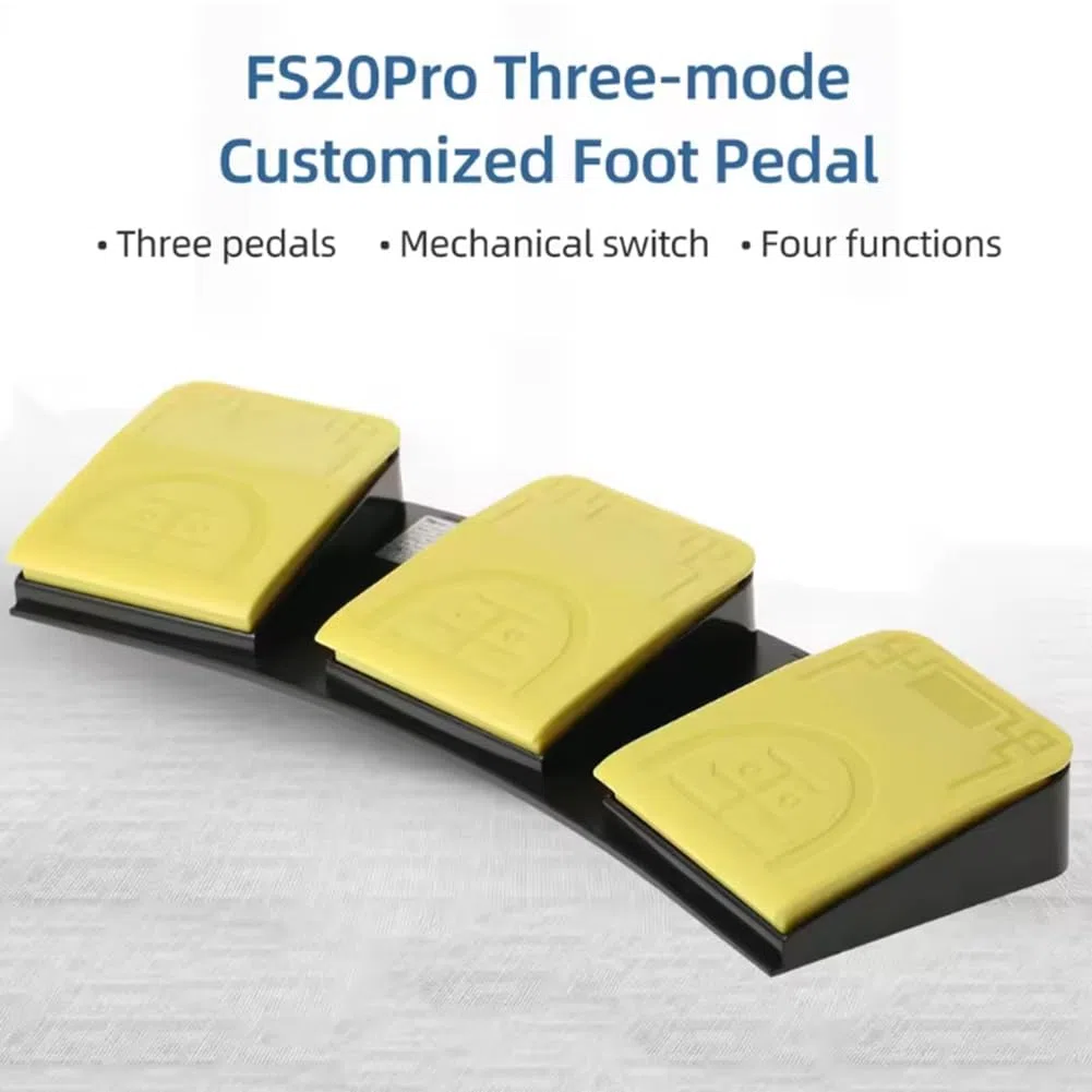 FS20 Pro Customized Multifunktionales Fußpedal Triple Foot Switch mit USB+ 2,4 G+ BT-DREI-Mode-Anschluss-Anschlussschalter