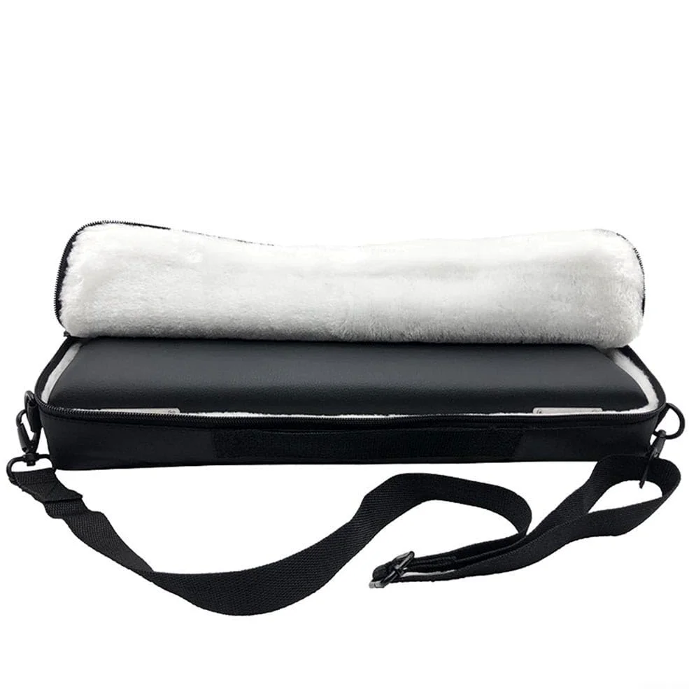 Flöten-Tasche mit gepolstertem Schutz, weichem Wollfutter und verstellbarem Gurt für 16/17-Loch-Flöten (16 Löcher)