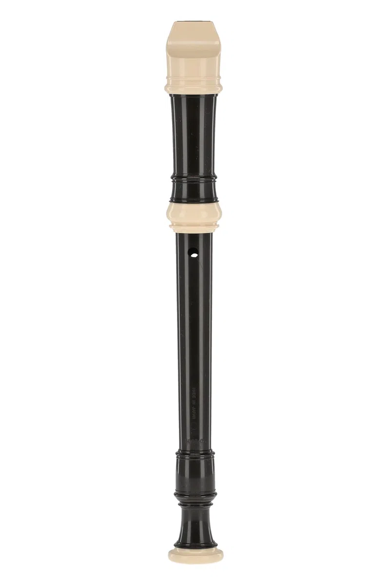 Aulos F-Sopranino Blockflöte Symphony 506B - dunkelbraun /elfenbeinfarbig - deutsche Griffweise, mit Doppellöcher - mit Tasche, Grifftabelle - 3-teilig - mit gebogenem Windkanal