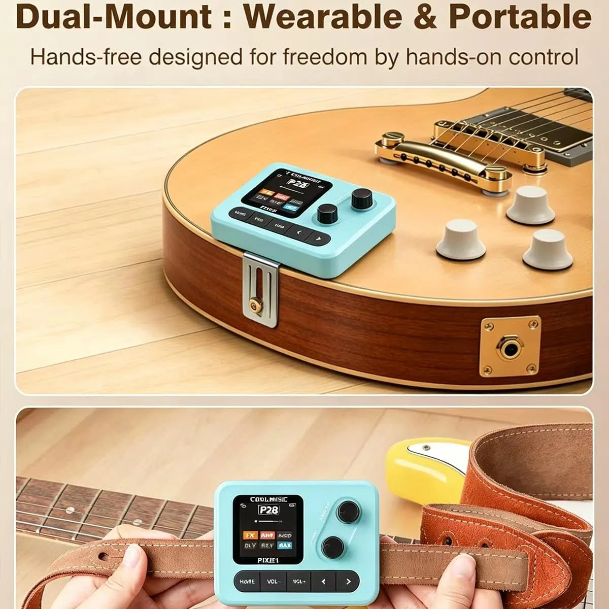 E-Gitarre Multi Effektpedal mit IR-Schranksimulation, USB-OTG-Aufnahmeschnittstelle, Verstärker-Modellierprozessor, Kopfhörerausgang, Live-& Studio-Gitarren-Effektprozessor für Anfänger & Beruf