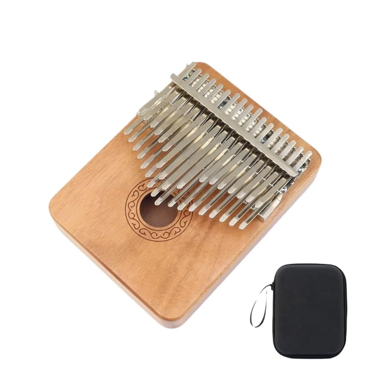 Kalimba 34 Tasten Finger Daumenklavier Double Layer Thumb Piano Musikinstrument Mit Schutzbox for Musikliebhaber Professionell Anfänger Erwachsene(34 Tone - Mahogany A)
