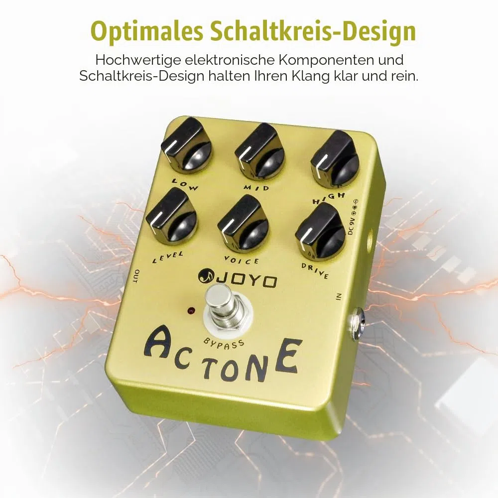 JOYO AC Tone Vintage Tube Amp Simulator Pedal Britischer AC30 Rock Sound für E-Gitarre (JF-13)