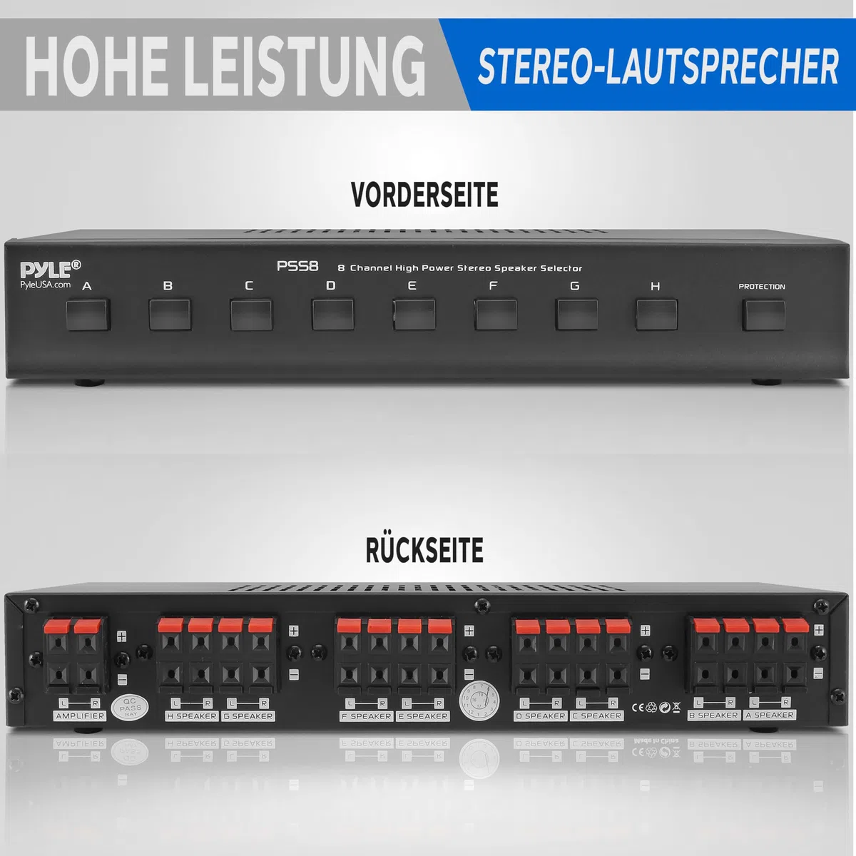 Pyle PSS8 8-Kanal-Hochleistungs-Stereo-Lautsprecher