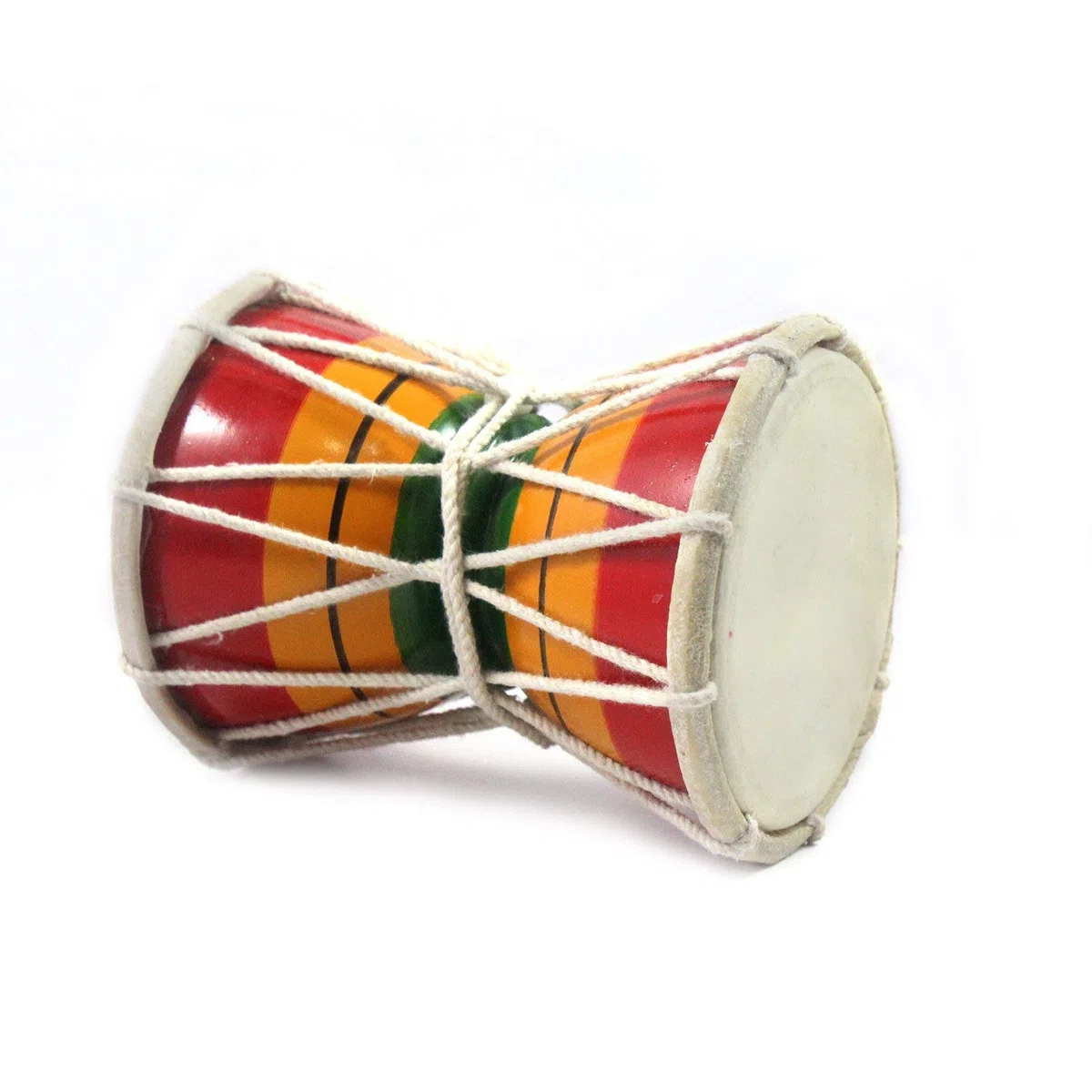Damru Hand Percussion Handgefertigtes indisches Musikinstrument, 14 cm