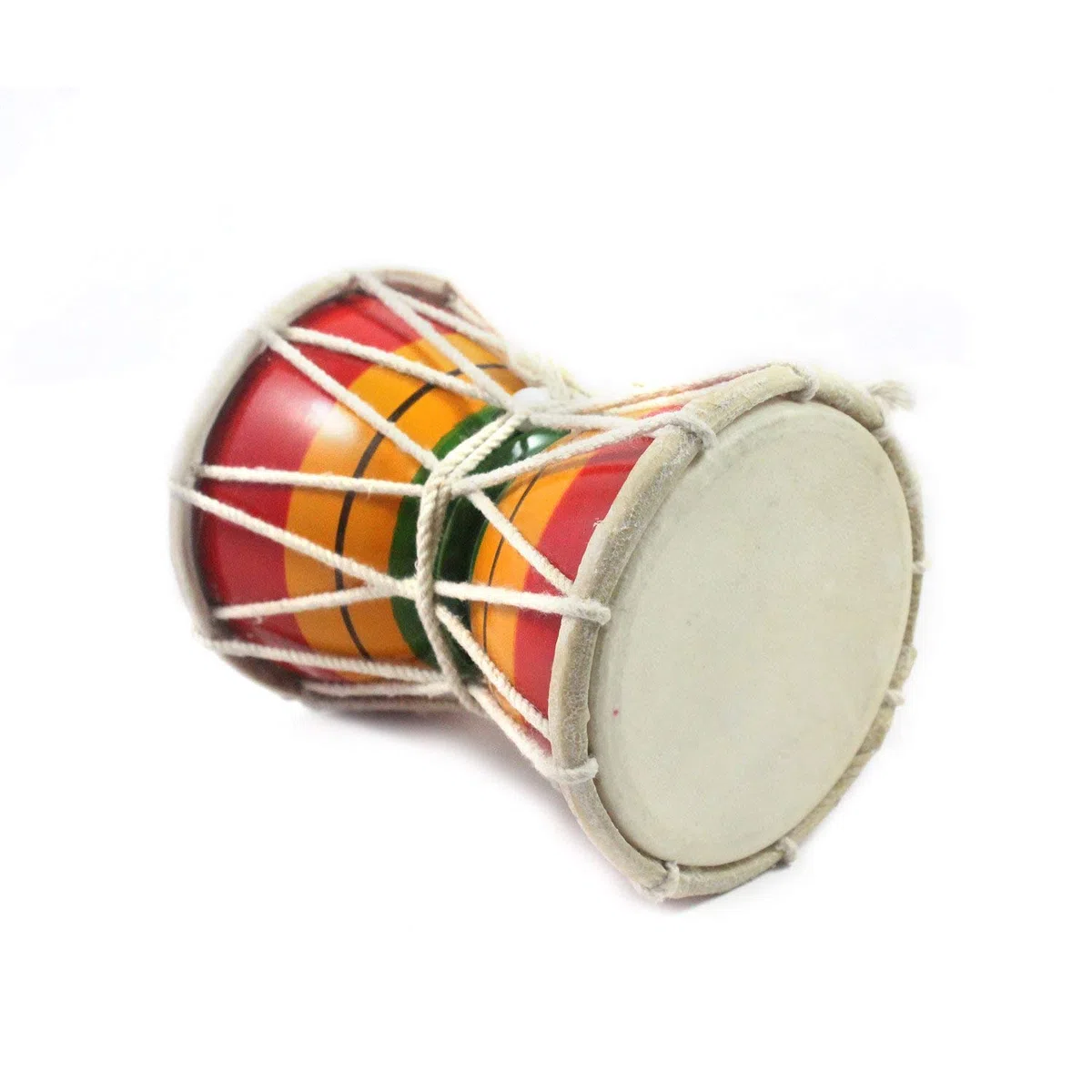 Damru Hand Percussion Handgefertigtes indisches Musikinstrument, 14 cm