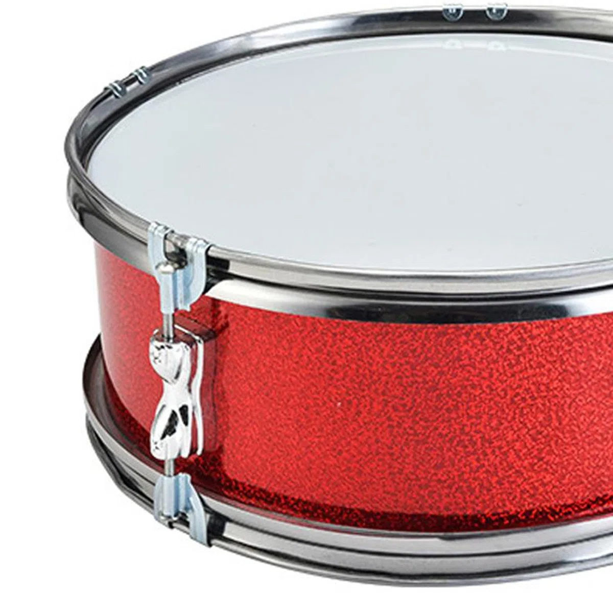 Snare Drum Set mit 11 Zoll Durchmesser für Anfänger Trommel Musikinstrument mit Drumsticks Schultergurt Und Handschuhen Aus Edelstahl für Musikunterri, Rot