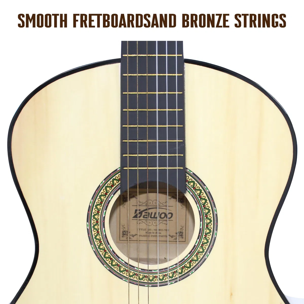 Dawoo Klassisches Gitarren Starter Set (komplettes Anfängerset mit Akustikgitarre, Gigbag, Ersatzsaiten, Plektren und Pitchpipe) (39 Zoll)