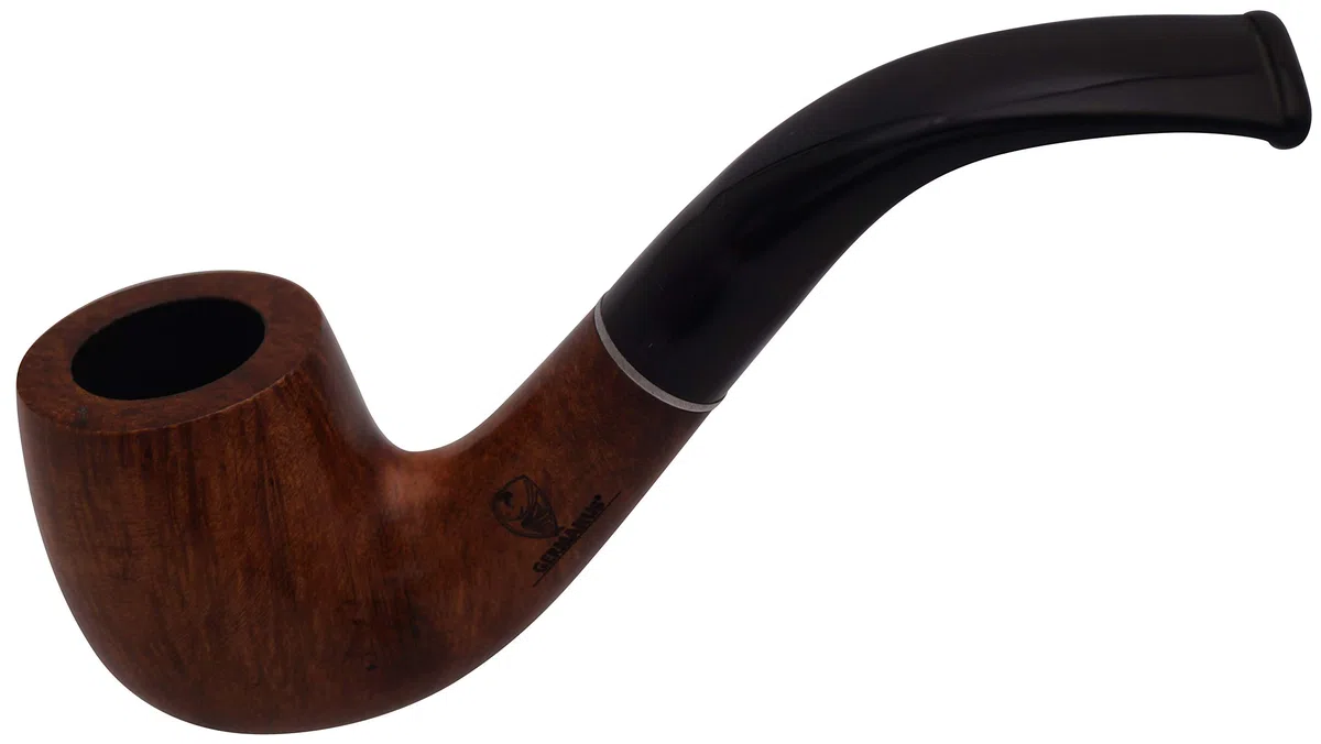 GERMANUS Pfeife 10055-1 - Made in Italy - gebogen Braun
