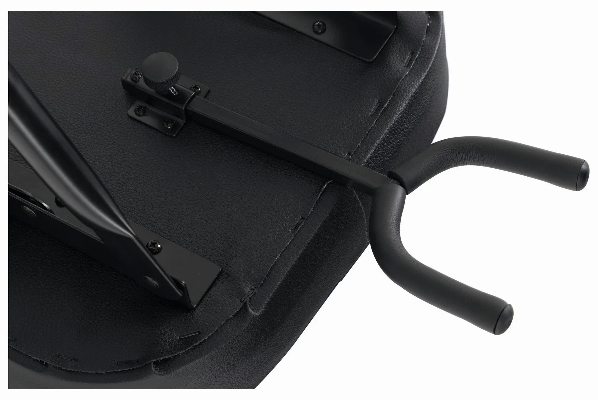 ROCKTILE Gitarrenhocker mit Gitarrenhalter - Hocker und Ständer in einem - rechteckige Sitzfläche - klappbar - schwarz