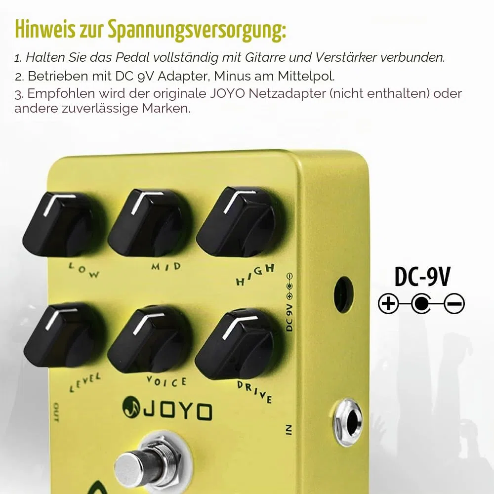 JOYO AC Tone Vintage Tube Amp Simulator Pedal Britischer AC30 Rock Sound für E-Gitarre (JF-13)