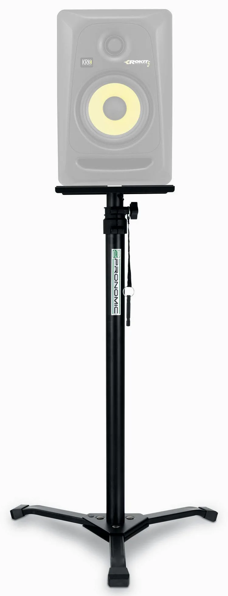 Pronomic SLS-20 Studio Monitor Stativ faltbar - klappbare Füße - höhenverstellbar von 75 cm bis 130 cm - Ablagefläche mit Moosgummistreifen für Monitorboxen oder HiFi-Lautsprecher - schwarz