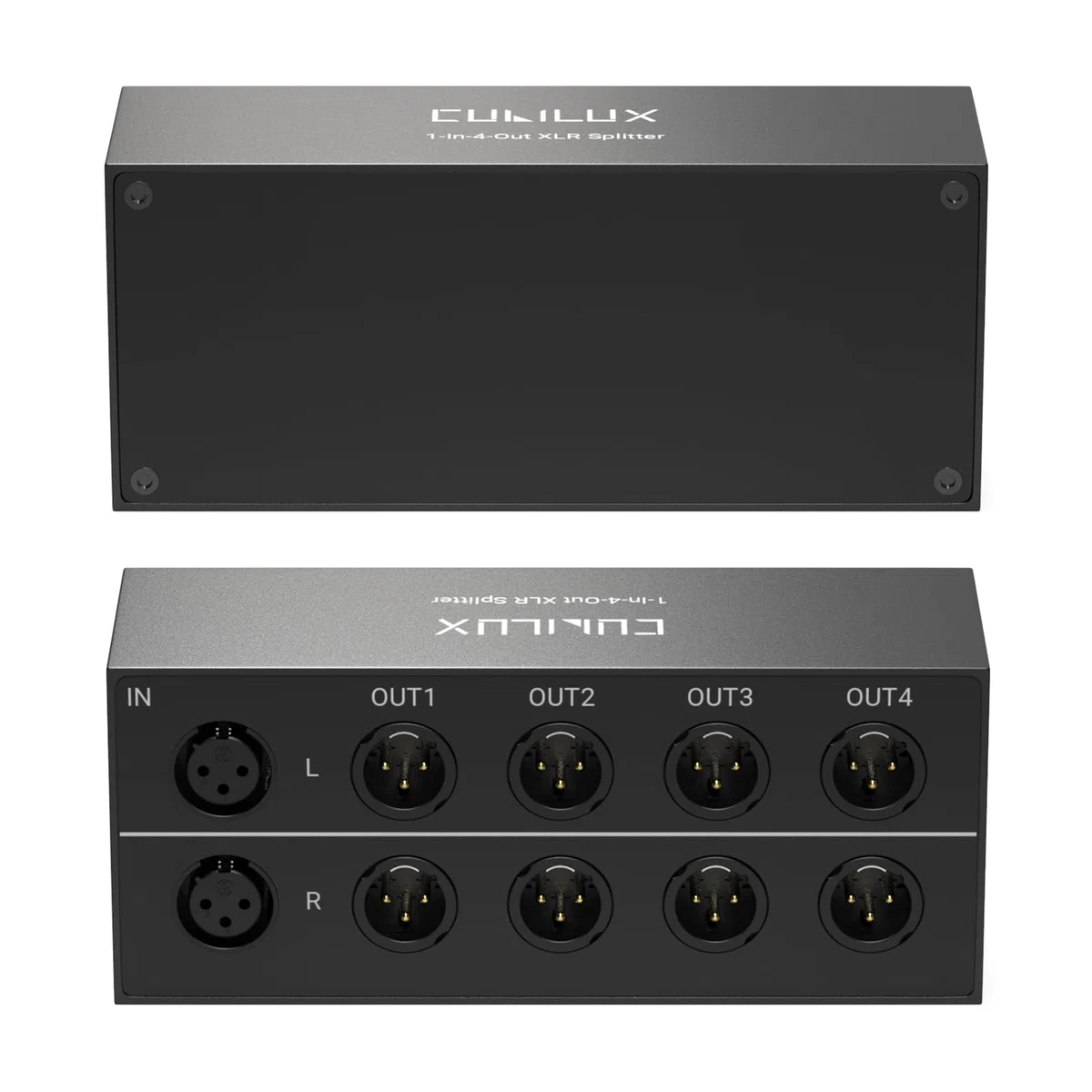 Cubilux 4-Way XLR Splitter Box, passiver Stereo Verteiler 2 In 8 Out für Studio und Live, für Mischpult, Verstärker, Preamps, Aktivlautsprecher