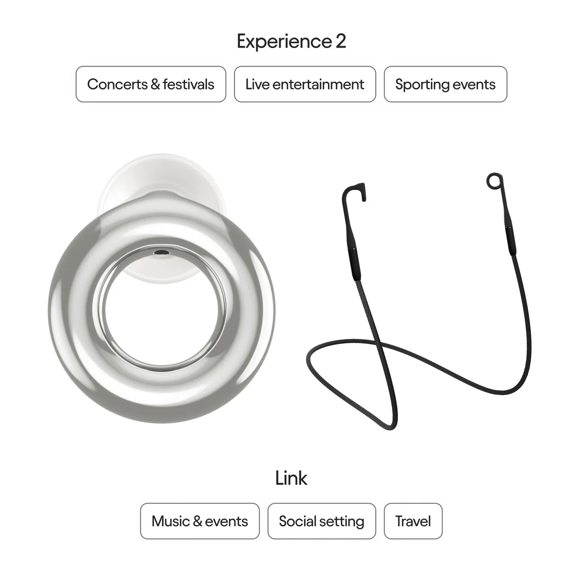 Loop Earplugs Experience Link Set – Experience 2 + Link | Wiederverwendbare Ohrstöpsel für Konzerte, Live-Events, Festivals, Motorräder, Geräuschempfindlichkeit und mehr | Geräu